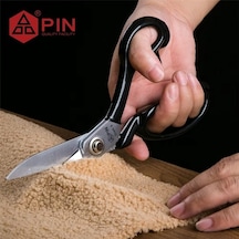 Pin Profesyonel Shark Tipi Kumaş Makası - Deri, Kot, Keçe Kesimi İçin Kısa Uçlu Terzi Makası