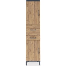 Hyperion Dolap 4 Raflı 2 Çekmeceli 2 Kapaklı 44x44x195 Antras... Antrasit