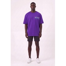 Blow Up Future Gen Günlük Spor Tişört Decent Mor Oversize 141812 SİYAH
