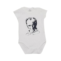 Feyzamavm Unisex Bebek Atatürklü Kısa Kollu Çıt Çıtlı Zıbın