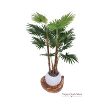 Yapay Çiçek Sitesi Bohem Küre Saksıda Yapay Palmiye Fanpalm Ağacı 155 Cm Yeşil