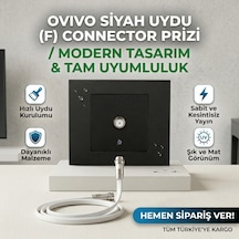 Ovivo Numeris Siyah Uydu Prizi -f Konnektör Anten Prizi Çerçeveli Grano