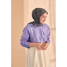 Silk Home Yaz Esintisi Eşarp 150002-12 Çağla, Lila Mavi, Taş, Sisli Yeşil