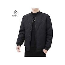 Kış Gençlik Beyzbol Yaka Kalınlaştırılmış Sıcak Erkek Pamuklu Dolgulu Ceket Siyah