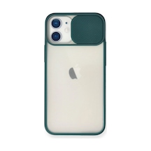 Apple İphone 11 Kılıf Palm Buzlu Kamera Sürgülü Silikon - Yeşil Çok Renkli