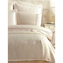 Modern Yatak Örtüsü Seti 9 Parça Ekru