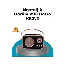 Retro Tarz Kablosuz Radyo Bluetooth Usb Ve Tf Kart Girişli