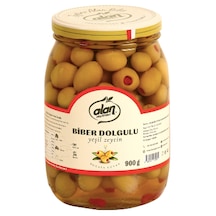 Biber Dolgulu Yeşil Zeytin 141-160 Cam Kavanoz 900 Gr