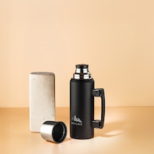 Aryıldız Nature Camp Siyah Taşınabilir Termos 1 Litre Siyah