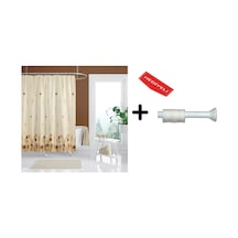 Banyo Duş Perdesi 6022 120x200 Perde Borusu Askı Aparatı 90x130 Hediyeli Çok Renkli