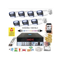 7 Kameralı Set - Yapay Zeka Özellikli Gece Renkli Sesli FullHD 5Mp Lensli 12 Warm Ledli Güvenlik Kamerası Seti 312WS-9008