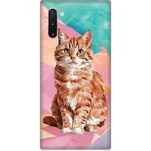 Samsung Galaxy Note 10 Uyumlu Renkli Kedi Desenli Silikon Kılıf
