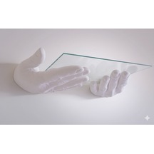 3d Baskı Dekoratif El Şeklinde Raf Ayağı 2 Adet - Modern Duvar Rafı Tutucu