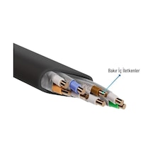 Irenıs 5 Metre Siyah Cat7 Kablo Yassı Ftp Ethernet Network Lan Ağ Kablosu