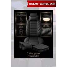 Nissan Qashqai 2025 Uyumlu Siyah Renk Premium Lüks 2 Adet Minder Ve Yastık