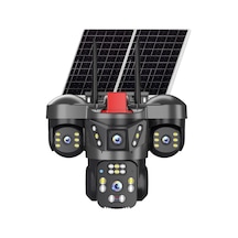 Onqam Js-s4 4x2mp 4g Dış Mekan Güneş Enerjili Pt Güvenlik Kamerası - 4 Lensli, 7/24 Kayıt Aov