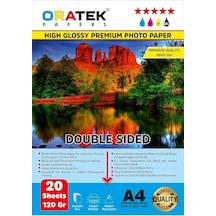 Tr Canon Pixma G640 Uyumlu Fotoğraf Kağıdı A4 Premium Parlak 120 Gr 20 Adet, Beyaz