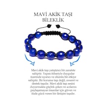 Sertifikalı Fasetli Mavi Akik Taşı Bileklik Çok Renkli