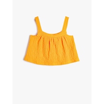 Koton Crop Atlet Kalın Askılı Dokulu Turuncu 4skg30056ak Turuncu