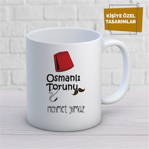 Kişiye Özel İsim Yazılabilir Osmanlı Torunu Kupa Bardak Çok Renkli