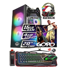 Warbox Gopo X5650 16 GB 256 GB SSD 250 GB HDD R7240 4 GB 20" W10P Masaüstü Oyuncu Bilgisayarı