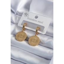 316l Çelik Gold Renk İşleme Detay Kadın Küpe - Tj-bkp7981 Altın - Çok Renkli