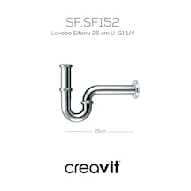Creavit Lavabo Sifonu 25 Cm U G1 1/4 Krom