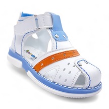 Beebron Ortopedik Erkek Bebek Sandaleti Hummer Serisi Hmr2408 Beyaz Mavi