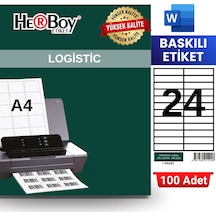 Herboy Hb-1224 105 X 23 Mm A4 Baskılı Laser Etiket 100 Adet