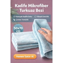 Kadife Mikrofiber Velvet Pelüş 50x70 Turkuaz Temizlik Bezi