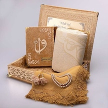 Raşel Kutulu, Kuran Hediye Seti Orta Boy, Gold, Elif-vav