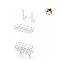 Tekno Tel Lm-065 Asmalı 2 Katlı Düz Banyo Duşakabin Rafı Krom