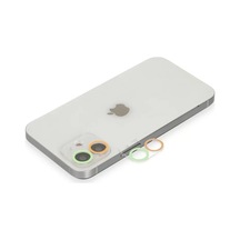 Newface Apple iPhone Uyumlu 12 Renkli Kamera Lens Koruma Cam - Turuncu-yeşil Şeffaf