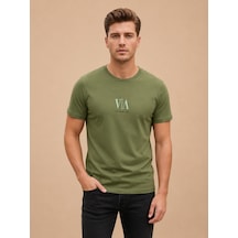 Vogoss Actıon Baskılı Erkek T-shırt 62494-30010 Olive Drab