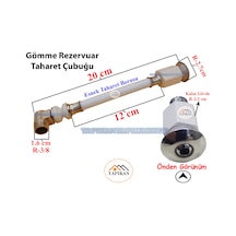 Gömme Rezervuar Asma Klozet Taharet Çubuğu Küresel Esnek 20 Cm Beyaz