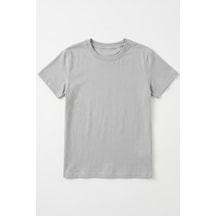 Kiagu Kısa Kol T-shirt Basic Terletmeyen Esnek Kumaş Pamuklu Mevsimlik Kısa Kol Erkek Çocuk Tsort Gri