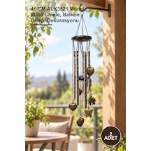 2 Adet Metal Rüzgar Çanı 41 Cm Alk3521 Modeli, Wind Chime, Balkon Bahçe Dekorasyonu