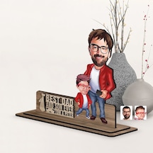 Bk Gift Kişiye Özel 3d Kabartma İsimli Baba-oğul Karikatürlü Ahşap Biblo-4, Babaya Hediye, Babalar Günü Hediyeleri Kobitmeyen138203 Bk Gift