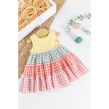 Pötikare Desenli Renkli Yazlık Kız Bebek Elbise 001