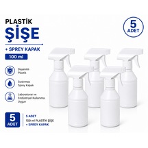Plastik Şişe + Sprey Kapak 100 Ml 5 Adet