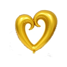 Helyuma Uyumlu Kalp Şekilli Büyük Boy Sevgililer Günü Metalik Kalpli Folyo Balon Altın Gold Kalp Balon