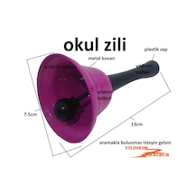 Okul El Zili Çanı Metal Çanak Plastik Sap İnce Sesli Ders Çanı Ku