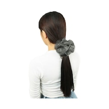 Saçlı Lastikli Topuz Toka / Gri - Mydr-462387 Çok Renkli