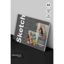 Eskiz Defteri Sketch Book A4 110gr, Sert Kapak Resim Defteri Premium Resim Defteri