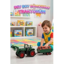Dev Boy Oyuncak Traktör Ve Tomruk Römorku Seti Dev Boy 80 Cm Oyuncak Tomruk Yüklü Römork Seti Yeşil