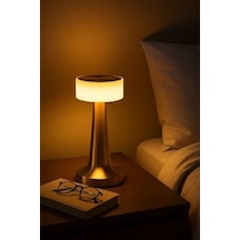 3 Modlu Dokunmatik Denver Altın Masa Lambası Kablosuz Şarj Edilebilir Usb Şarjlı Led Masa Lambası Modern Tasarımlı Taşınabilir Gece Lambası Metal Gövdeli .