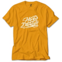 Harley Davidson Typography Sarı Tişört-Sarı