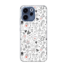 Oppo Reno 15f Uyumlu Retro Kalp Karışık Baskılı Silikon Kılıf Renkli