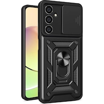 Newface Samsung Uyumlu Galaxy A15 4g Kılıf Pars Lens Yüzüklü Silikon - Siyah Resimdeki