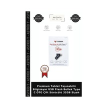 Premium Tablet Taşınabilir Bilgisayar Usb Flash Bellek Type C Otg Çift Sürücülü 32gb Siyah